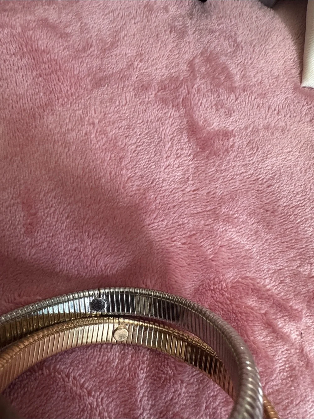 Gold and Silver Ribbed Coil Bracelet Set
